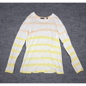ATM Anthony Thomas Melillo MED Sherbet Striped Long Sleeve Slub Tee Top Cotton